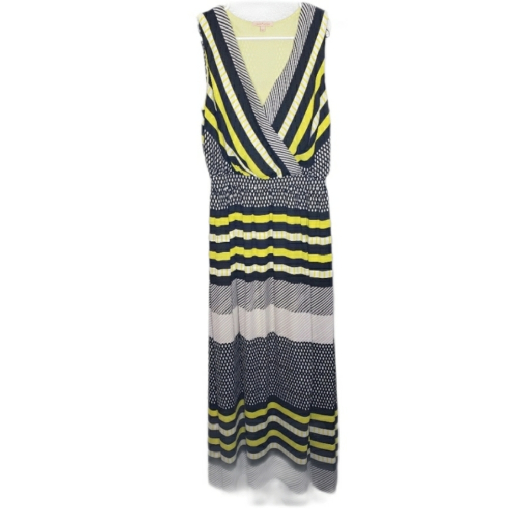 Gibson Latimer sleeveless striped summer maxi dress  SZ Small